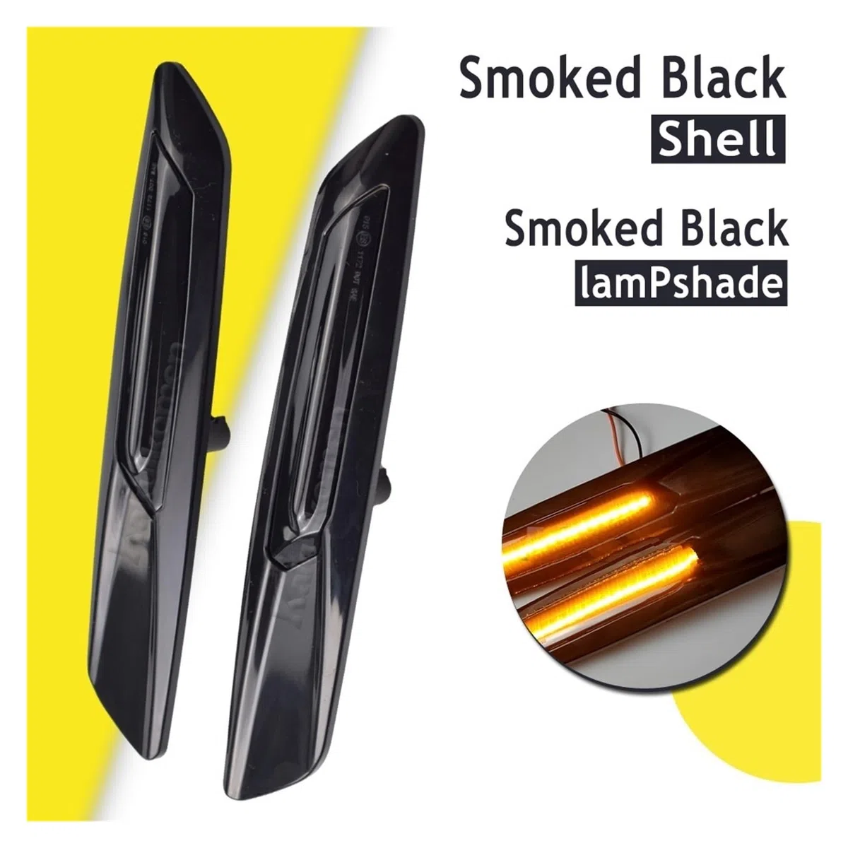 Dinamiche Indicatori Direzione Per BMW Serie 5 F10 F11 528i 528iX 535i 2011-20132X LED Sequenziale Parafango Indicatore Indicatore Laterale Lampeggiante Indicatori di Direzione luci(Smoked Black)