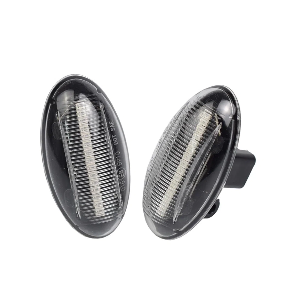 2 pz Dinamica LED Indicatore Laterale Indicatori di Direzione Lente Fumé Compatibile per Peugeot 1007 107 206 207 307 407 607 Compatibile per Citroen C1 C2 C3 C5 C6 Xsara Picasso